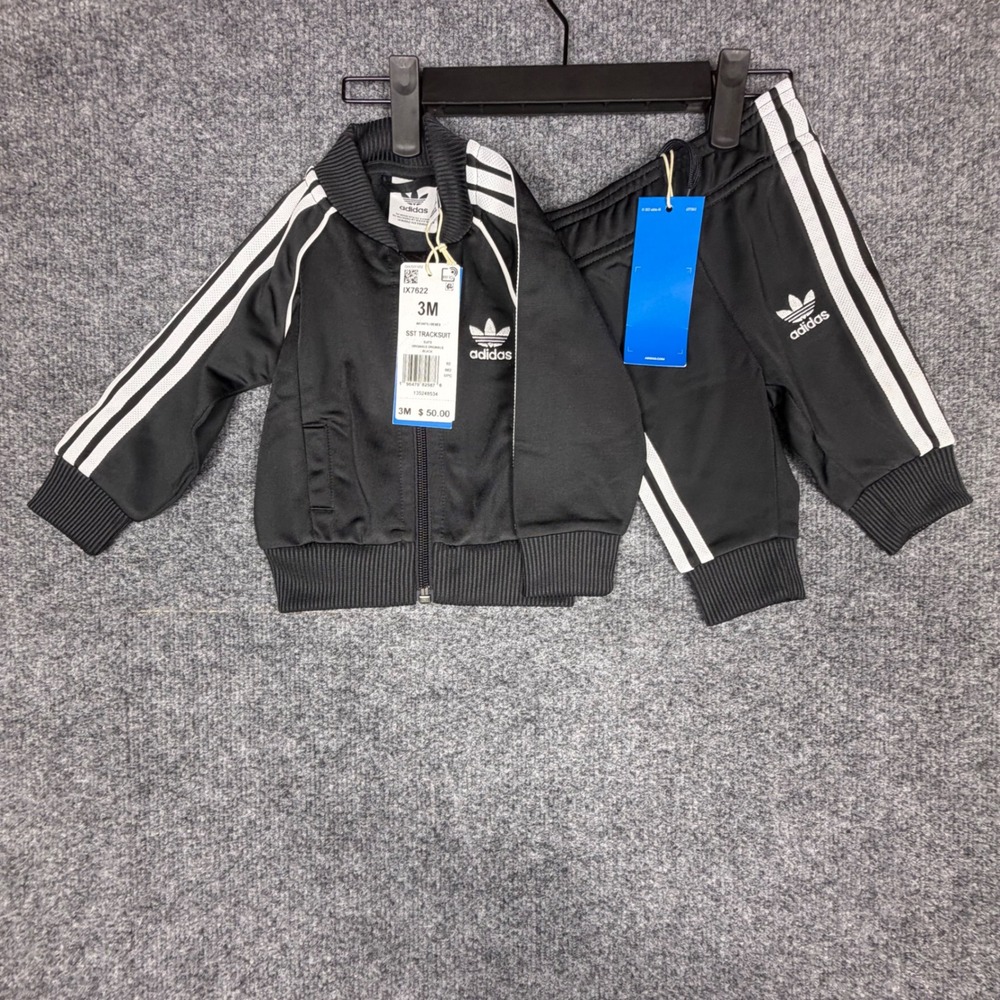 Adidas Originals SST Tracksuit Black White 3M Infant 2-Piece Set IX7622